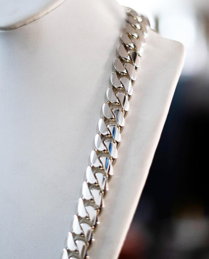 Gental Gems by Karat Kings | 16mm Wide Solid Miami Cuban Link Chain |  Sterling Silver Chain