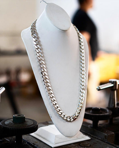 Gental Gems by Karat Kings | 16mm Wide Solid Miami Cuban Link Chain |  Sterling Silver Chain