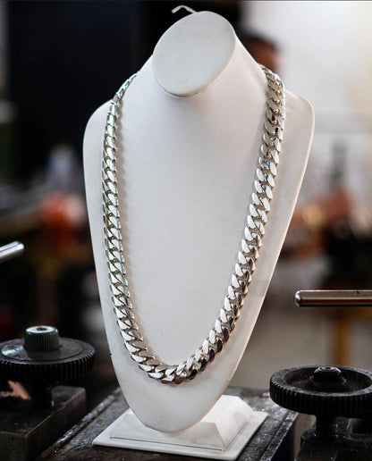Gental Gems by Karat Kings | 16mm Wide Solid Miami Cuban Link Chain |  Sterling Silver Chain