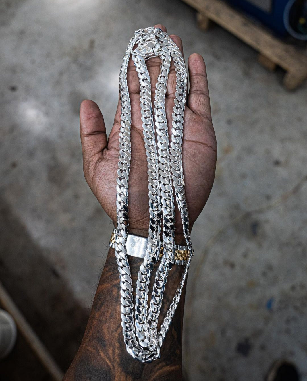 Gental Gems by Karat Kings | 14mm Wide Solid Miami Cuban Link Chain |  Sterling Silver Chain