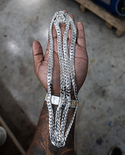 Gental Gems by Karat Kings | 14mm Wide Solid Miami Cuban Link Chain |  Sterling Silver Chain