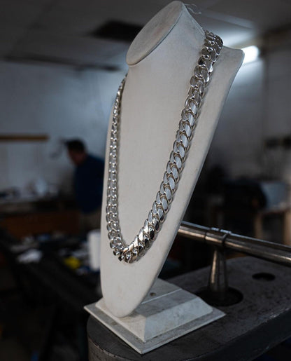 Gental Gems by Karat Kings | 16mm Wide Solid Miami Cuban Link Chain |  Sterling Silver Chain