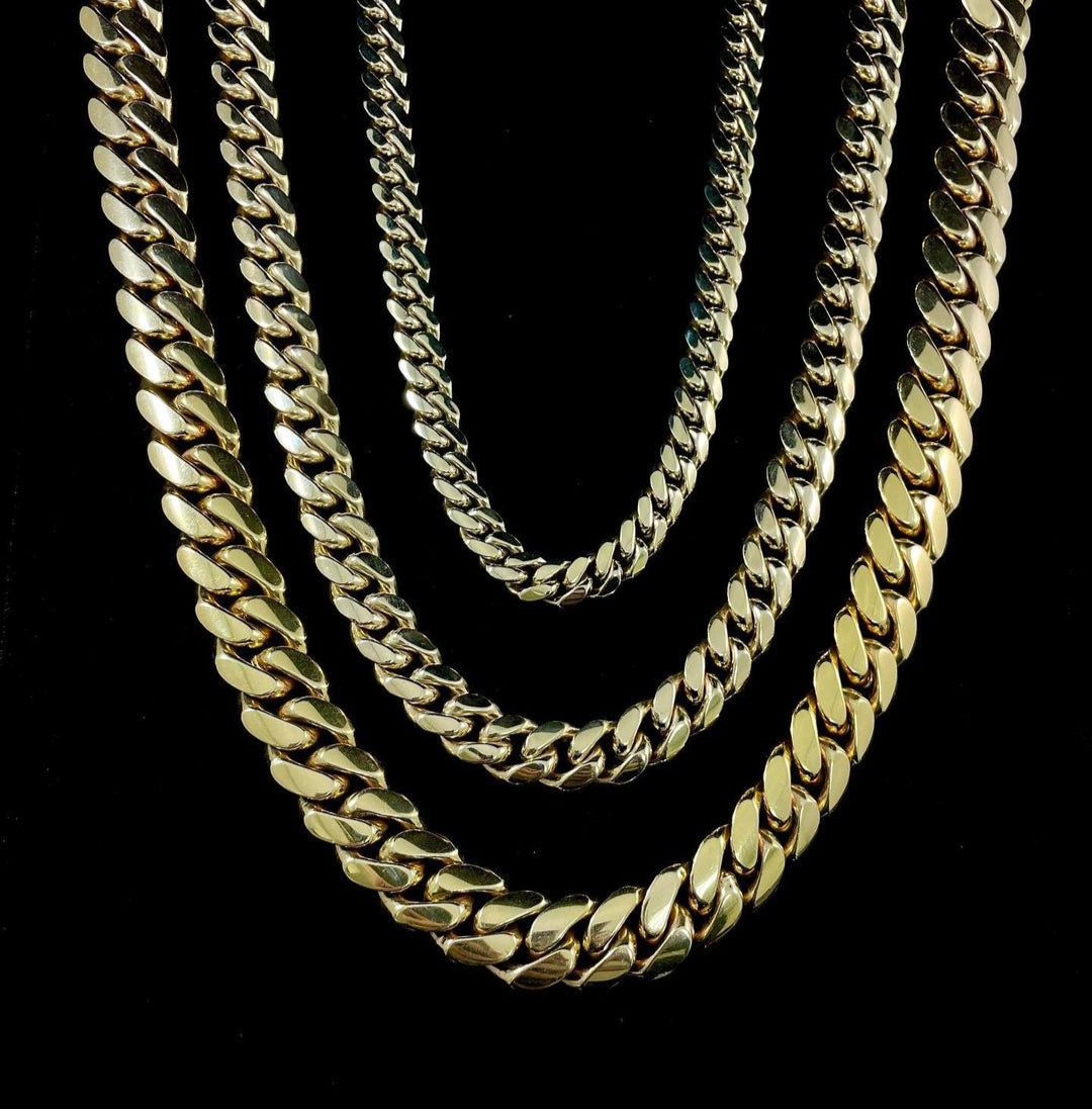 Gental Gems by Karat Kings | 16mm Wide Solid Miami Cuban Link Chain |  Gold Micron Plated  Sterling Silver Chain
