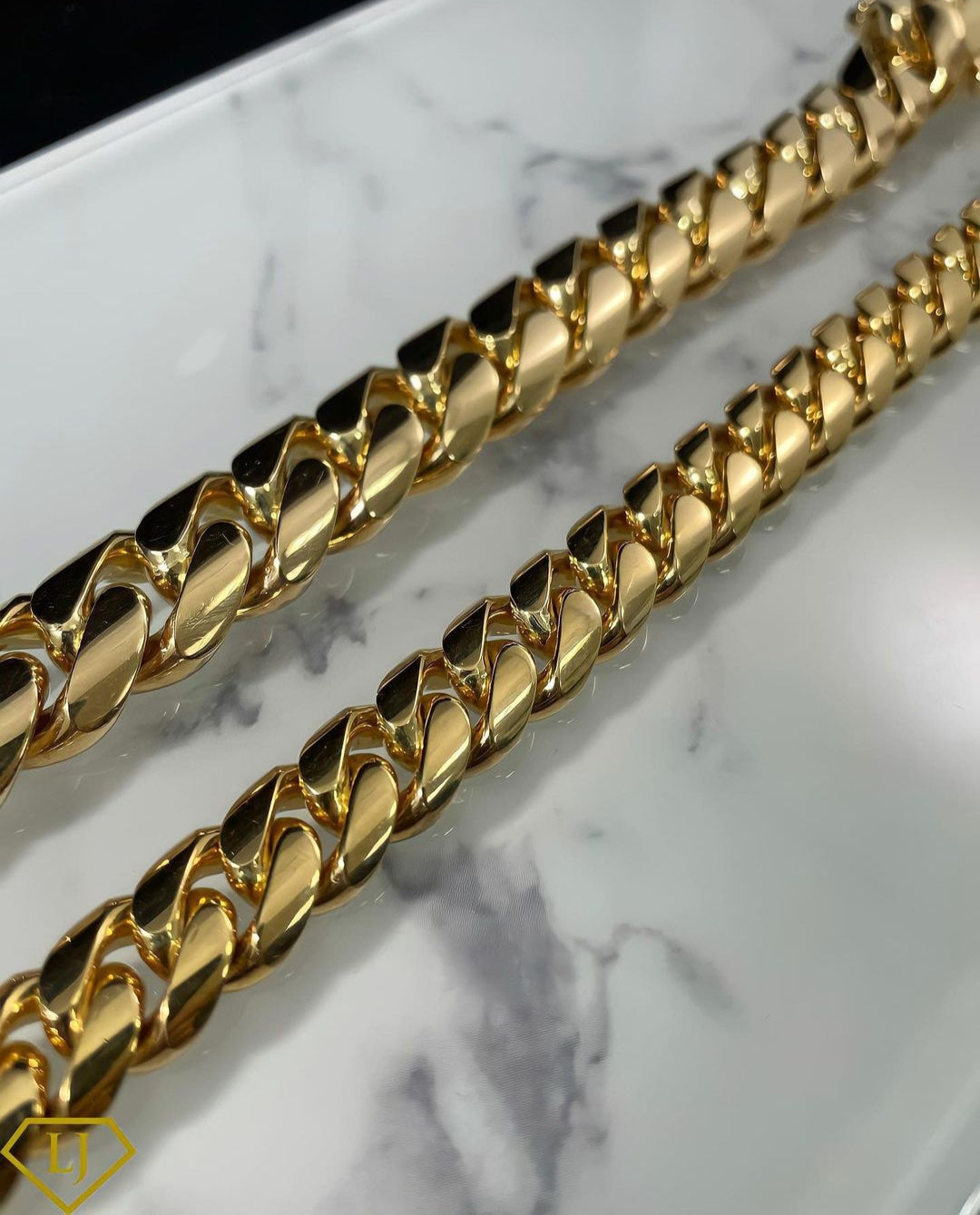Gental Gems by Karat Kings | 16mm Wide Solid Miami Cuban Link Chain |  Gold Micron Plated  Sterling Silver Chain