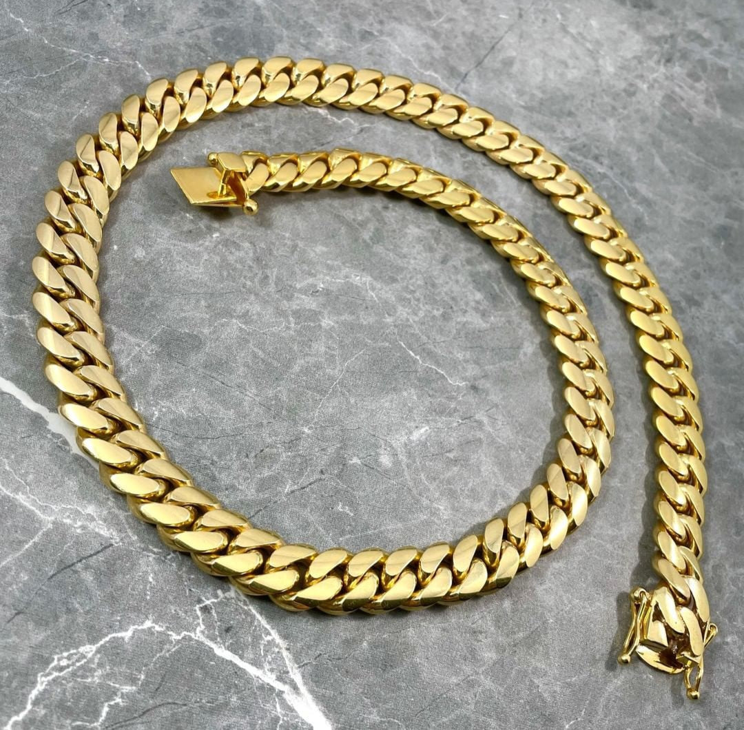 Gental Gems by Karat Kings | 16mm Wide Solid Miami Cuban Link Chain |  Gold Micron Plated  Sterling Silver Chain