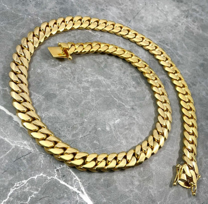 Gental Gems by Karat Kings | 16mm Wide Solid Miami Cuban Link Chain |  Gold Micron Plated  Sterling Silver Chain