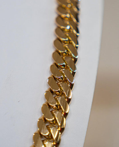 Gental Gems by Karat Kings | 16mm Wide Solid Miami Cuban Link Chain |  Gold Micron Plated  Sterling Silver Chain