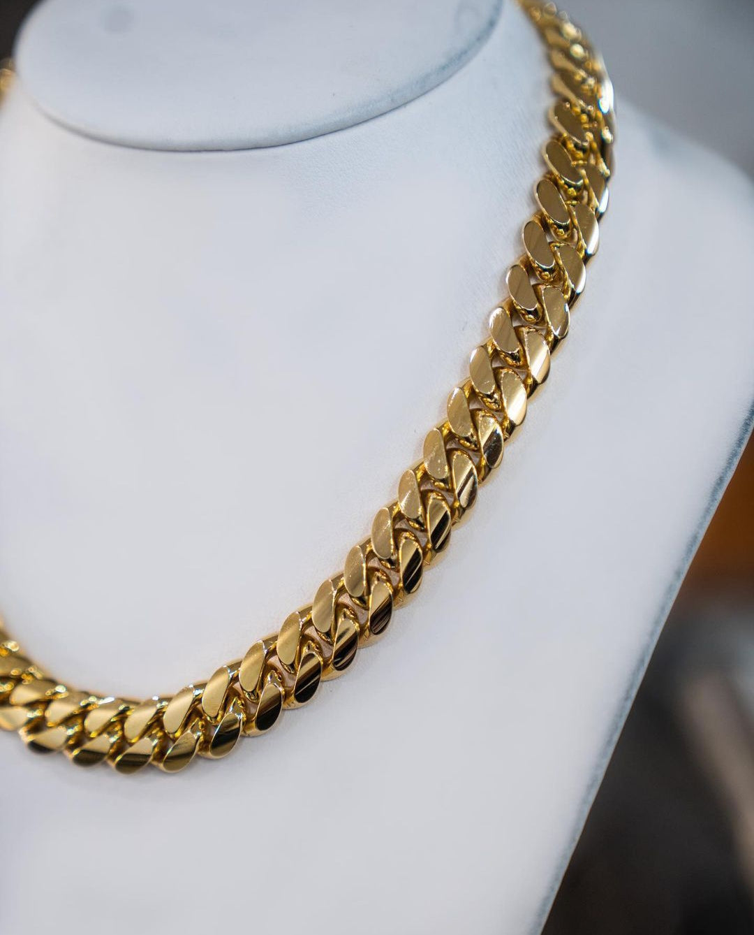 Gental Gems by Karat Kings | 16mm Wide Solid Miami Cuban Link Chain |  Gold Micron Plated  Sterling Silver Chain