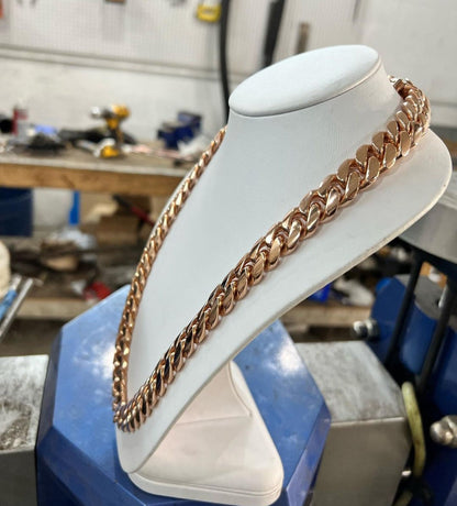 Gental Gems by Karat Kings | 16mm Wide Solid Miami Cuban Link Chain |  Gold Micron Plated  Sterling Silver Chain