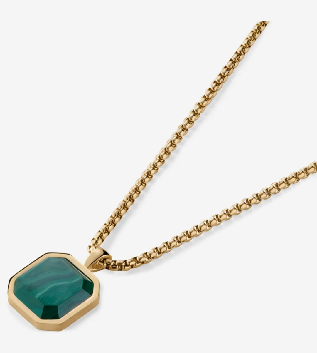 Gental Gems by Karat Kings | Unique Designed  Gold Micron Plated Silver Pendant in Natural Malachite for Men,  Sterling Silver Pendant
