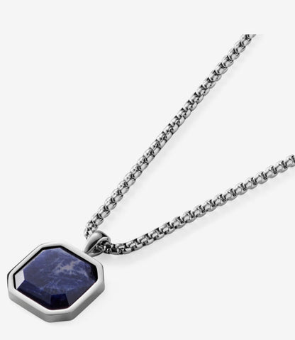Gental Gems by Karat Kings | Unique Designed Silver Pendant in Natural Sodalite for Men,  Sterling Silver Pendant