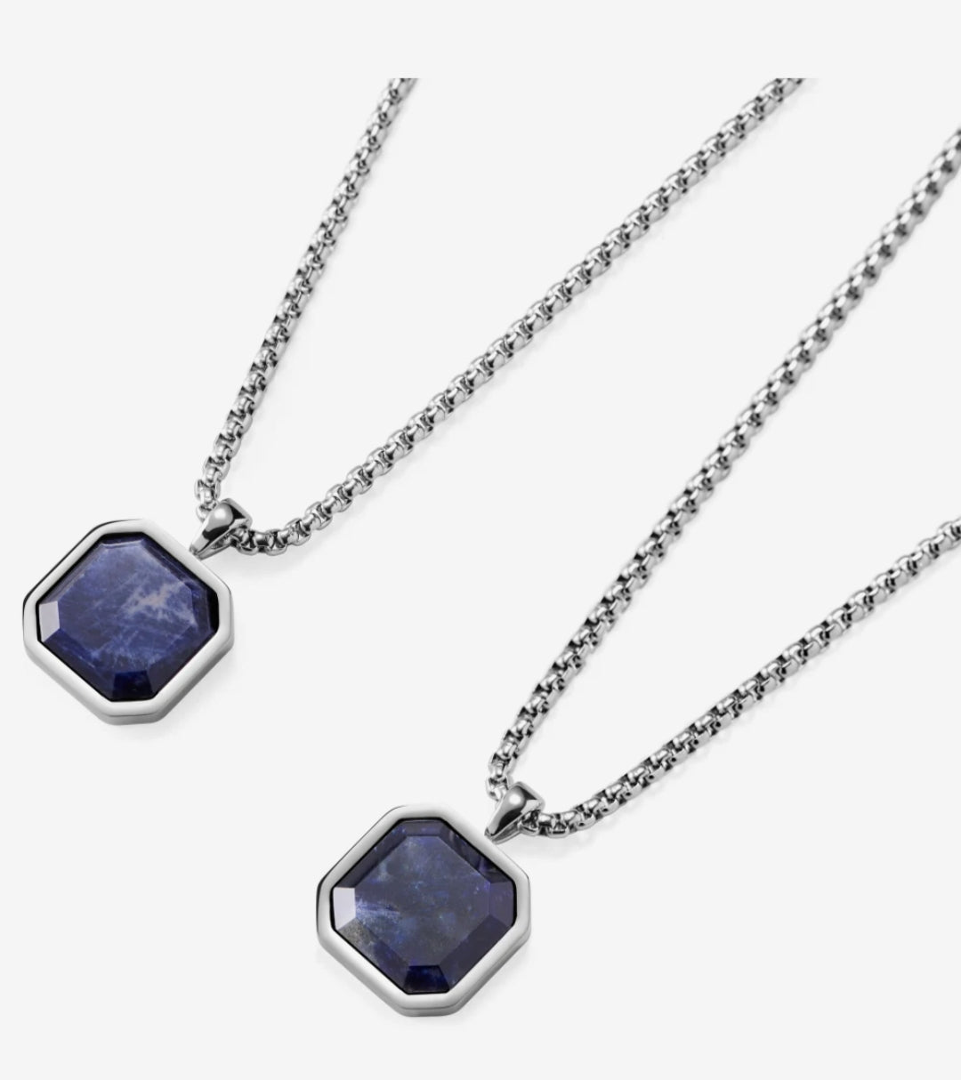 Gental Gems by Karat Kings | Unique Designed Silver Pendant in Natural Sodalite for Men,  Sterling Silver Pendant