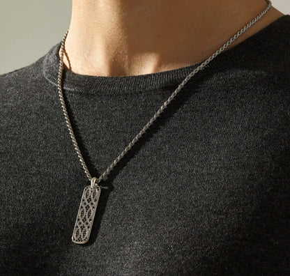 Gental Gems by Karat Kings | Unique Designed Eternity Pendant Studded with Blue Cubic Zirconia for Men |  Sterling Silver Oxidized Pendant | Men's Jewelry | With Certificate of Authenticity and  Hallmark