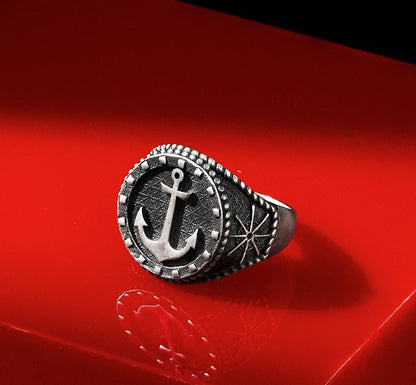 Gental Gems by Karat Kings | Exclusive Oxidised Signet Style Sailor's Anchor Ring, Sterling Silver  Ring | Jewellery for Men| With Certificate of Authenticity and  Hallmark