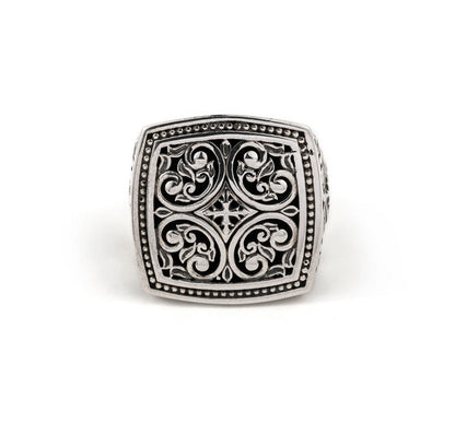 Gental Gems by Karat Kings | Exclusive Byzantine Style Signet Ring for Men, Oxidized Sterling Silver  Ring | Jewellery for Men