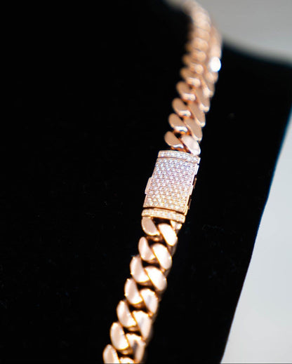 Gental Gems by Karat Kings | Solid 14mm Miami Cuban Link Chain with Iced Lock |  Gold Micron Plated on  Sterling Silver Chain with AAA+ Quality Swarovski Diamonds