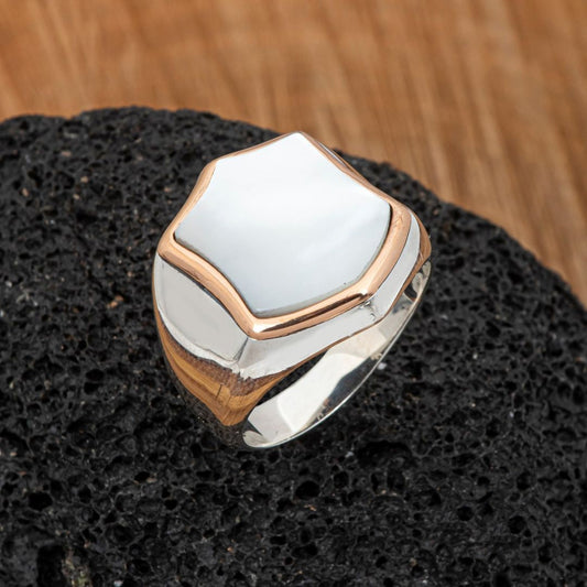 Gental Gems by Karat Kings | Unique Turkish Style Ring with Natural Pearl |  Sterling Silver | Men's Jewelry | With Certificate of Authenticity and  Hallmark