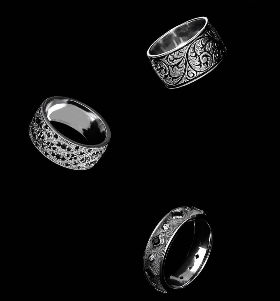 Gental Gems by Karat Kings | Exclusive Premium Classic Band Ring for Men, Oxidized Sterling Silver  Ring | Jewellery for Men