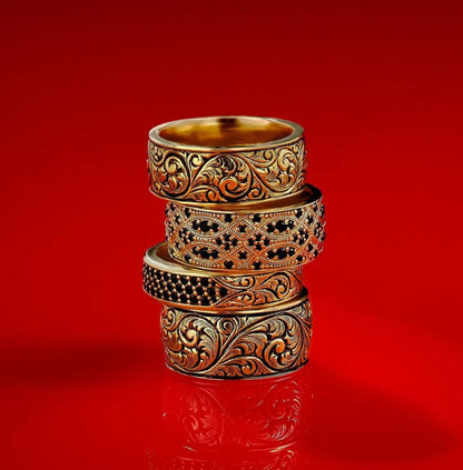 Gental Gems by Karat Kings | Exclusive Premium Classic Band Ring for Men, Oxidized Sterling Silver  Ring | Jewellery for Men
