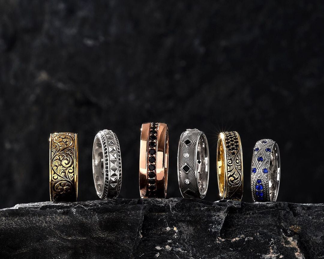 Gental Gems by Karat Kings | Exclusive Pave Band Ring for Men, Sterling Silver  Ring | Jewellery for Men| With Certificate of Authenticity and  Hallmark