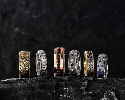 Gental Gems by Karat Kings | Exclusive Pave Band Ring for Men, Sterling Silver  Ring | Jewellery for Men| With Certificate of Authenticity and  Hallmark