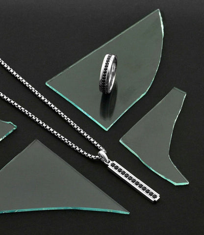 Gental Gems by Karat Kings | Exclusive Pave Band Ring for Men, Sterling Silver  Ring | Jewellery for Men| With Certificate of Authenticity and  Hallmark