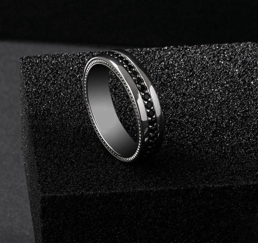 Gental Gems by Karat Kings | Exclusive Pave Band Ring for Men, Sterling Silver  Ring | Jewellery for Men| With Certificate of Authenticity and  Hallmark