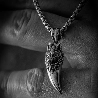 Gental Gems by Karat Kings | Unique Designed Wolf Nail Pendant for Men |  Sterling Silver Oxidized Pendant | Men's Jewelry | With Certificate of Authenticity and  Hallmark