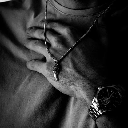 Gental Gems by Karat Kings | Unique Designed Wolf Nail Pendant for Men |  Sterling Silver Oxidized Pendant | Men's Jewelry | With Certificate of Authenticity and  Hallmark