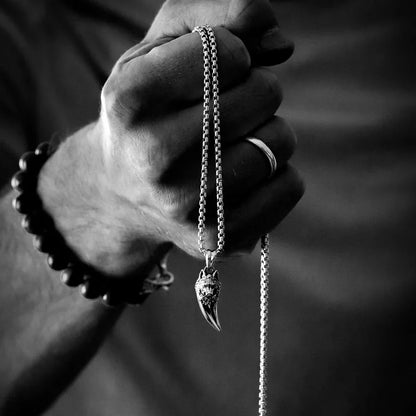 Gental Gems by Karat Kings | Unique Designed Wolf Nail Pendant for Men |  Sterling Silver Oxidized Pendant | Men's Jewelry | With Certificate of Authenticity and  Hallmark