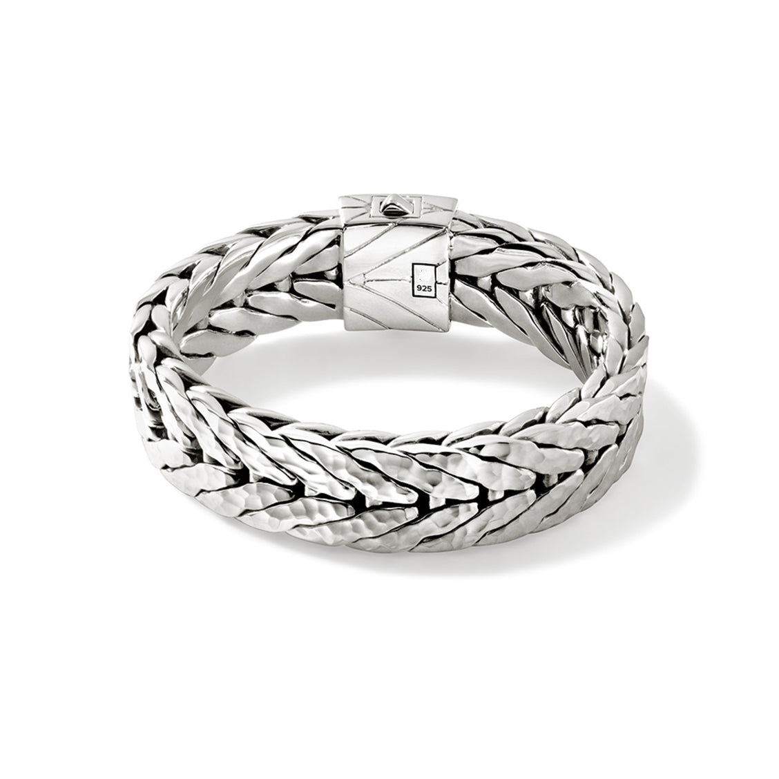 Gental Gems by Karat Kings | 16mm Wide Hammered Textured Bracelet |  Sterling Silver Bracelet
