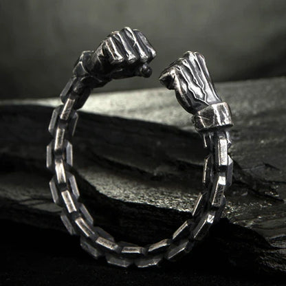 Gental Gems by Karat Kings | Unique  Silver Oxidized Fists Cuff | Bracelet for Men |  Sterling Silver Cuff