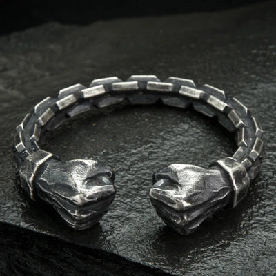 Gental Gems by Karat Kings | Unique  Silver Oxidized Fists Cuff | Bracelet for Men |  Sterling Silver Cuff