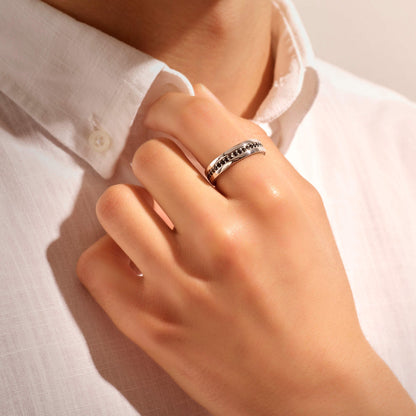 Gental Gems by Karat Kings | Exclusive Pave Band Ring for Men, Sterling Silver  Ring | Jewellery for Men| With Certificate of Authenticity and  Hallmark