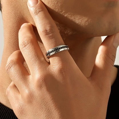 Gental Gems by Karat Kings | Exclusive Pave Band Ring for Men, Sterling Silver  Ring | Jewellery for Men| With Certificate of Authenticity and  Hallmark