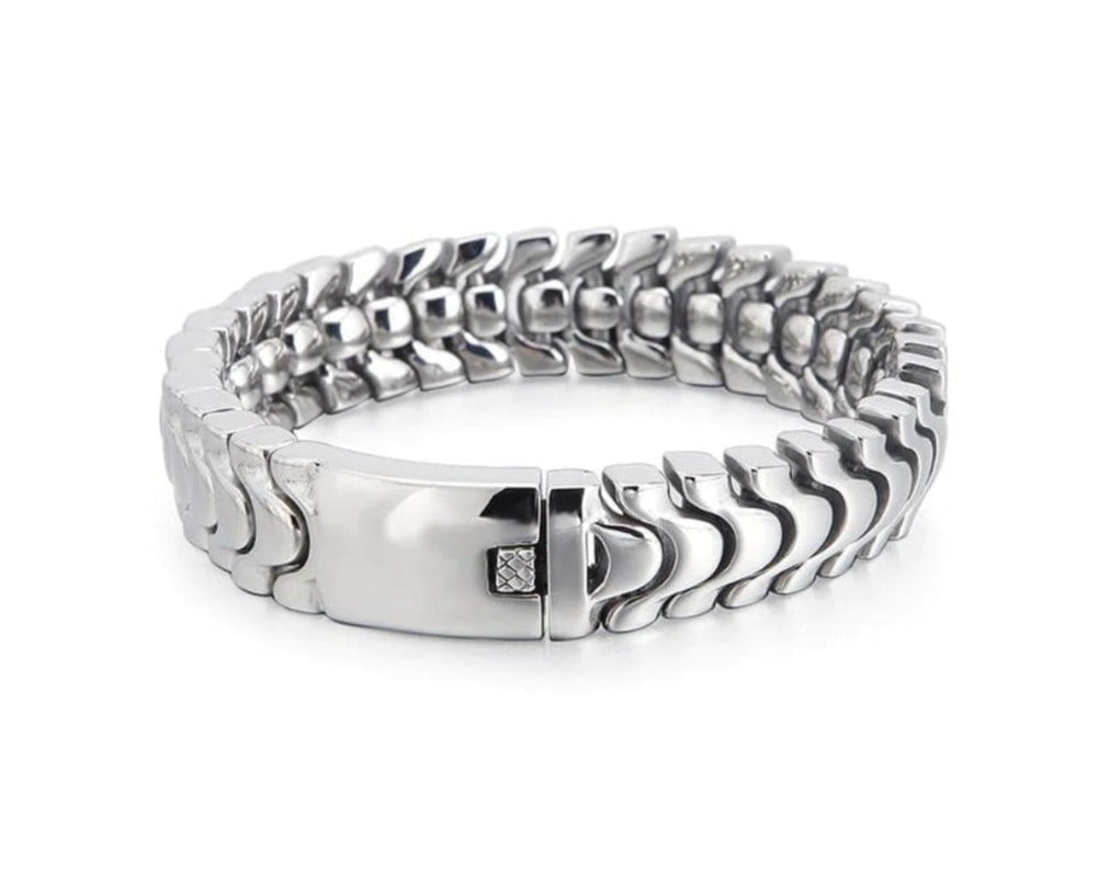 18mm wide, Solid Unique Watch Style High Polished Bracelet for Men |  Sterling Silver Bracelet | With Certificate of Authenticity and  Hallmark