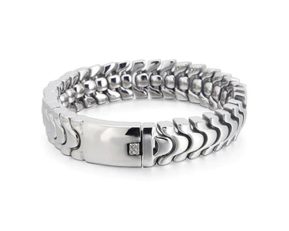 18mm wide, Solid Unique Watch Style High Polished Bracelet for Men |  Sterling Silver Bracelet | With Certificate of Authenticity and  Hallmark