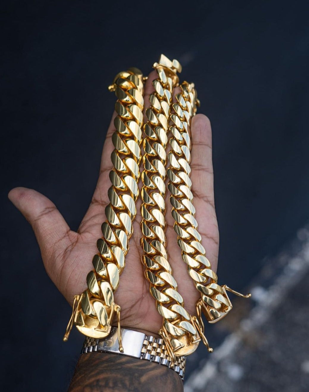 Gental Gems by Karat Kings | 14mm Wide Solid Miami Cuban Link Bracelet |  Gold Micron Plated  Sterling Silver Bracelet