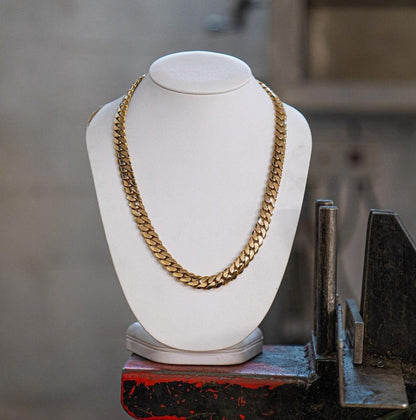 Gental Gems by Karat Kings | 12mm Wide Solid Miami Cuban Link Chain |  Gold Micron Plated  Sterling Silver Chain