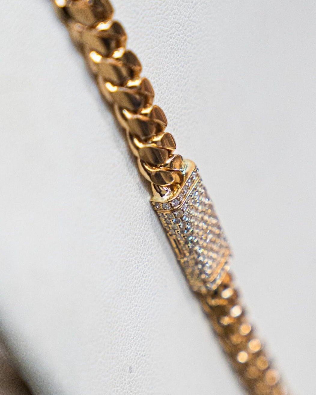 Gental Gems by Karat Kings | Solid 12mm Miami Cuban Link Chain with Iced Lock |  Gold Micron Plated on  Sterling Silver Chain with AAA+ Quality Swarovski Diamonds