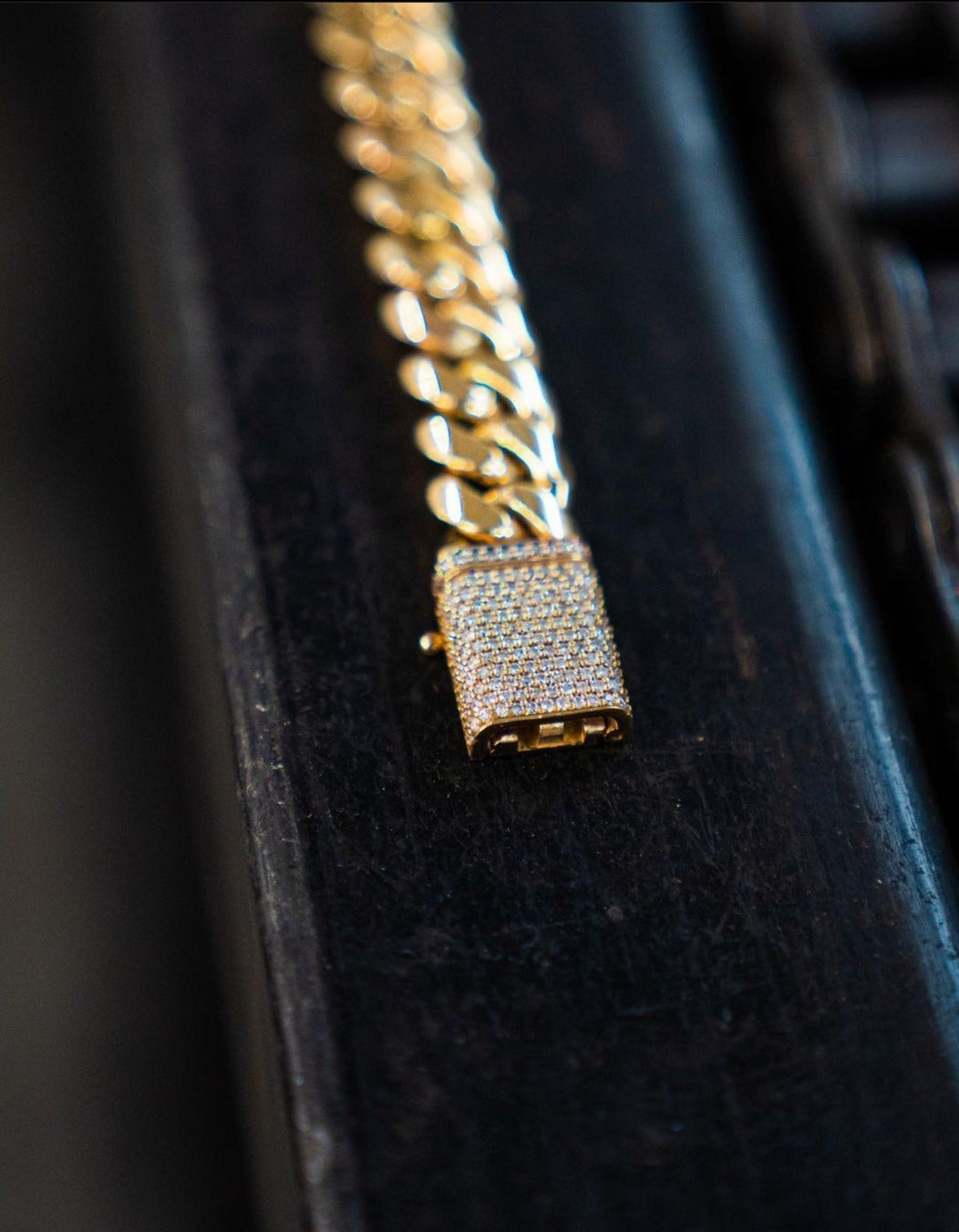 Gental Gems by Karat Kings | Solid 10mm Miami Cuban Link Bracelet with Iced Lock |  Gold Micron Plated on  Sterling Silver Bracelet with AAA+ Quality Swarovski Diamonds