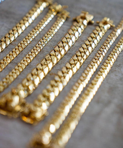Gental Gems by Karat Kings | 14mm Wide Solid Miami Cuban Link Bracelet |  Gold Micron Plated  Sterling Silver Bracelet