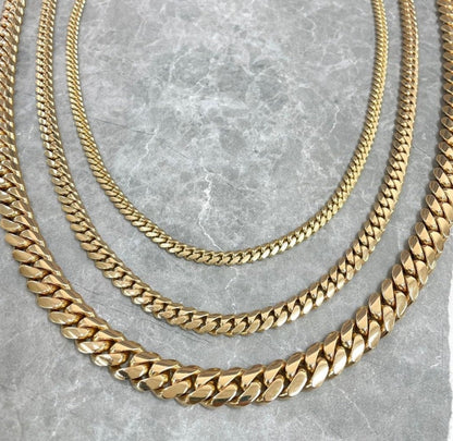 Gental Gems by Karat Kings | 14mm Wide Solid Miami Cuban Link Chain |  Gold Micron Plated  Sterling Silver Chain