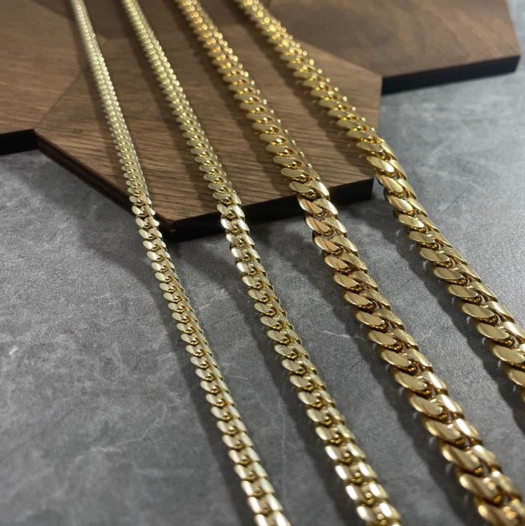 Gental Gems by Karat Kings | 12mm Wide Solid Miami Cuban Link Chain |  Gold Micron Plated  Sterling Silver Chain