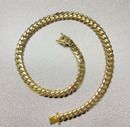 Gental Gems by Karat Kings | 14mm Wide Solid Miami Cuban Link Chain |  Gold Micron Plated  Sterling Silver Chain