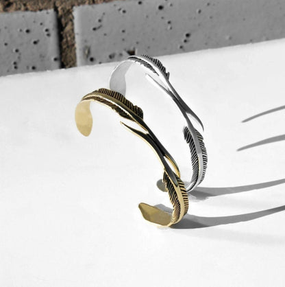 Gental Gems by Karat Kings | Unique Adjustable Feather Style Bangle/kadaa/Handcuff for Men & Boys |  Sterling Silver Bracelet