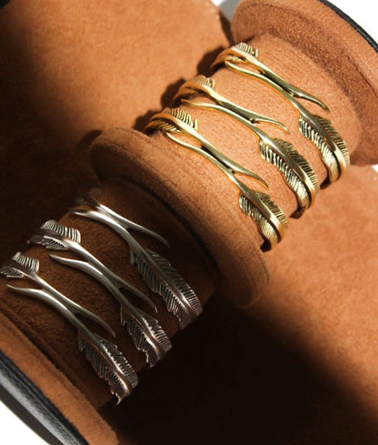 Gental Gems by Karat Kings | Unique Adjustable Feather Style Bangle/kadaa/Handcuff for Men & Boys |  Sterling Silver Bracelet