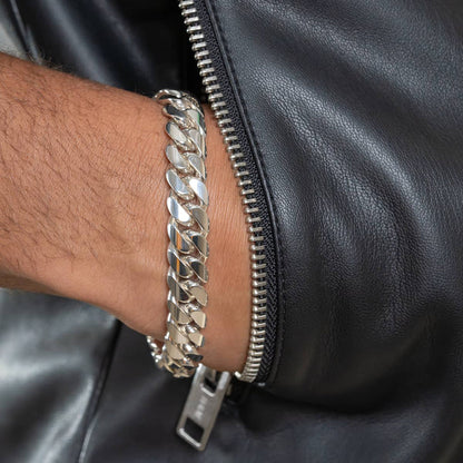 Gental Gems by Karat Kings | 12mm Wide Solid Miami Cuban Link Bracelet | Sterling Silver Bracelet