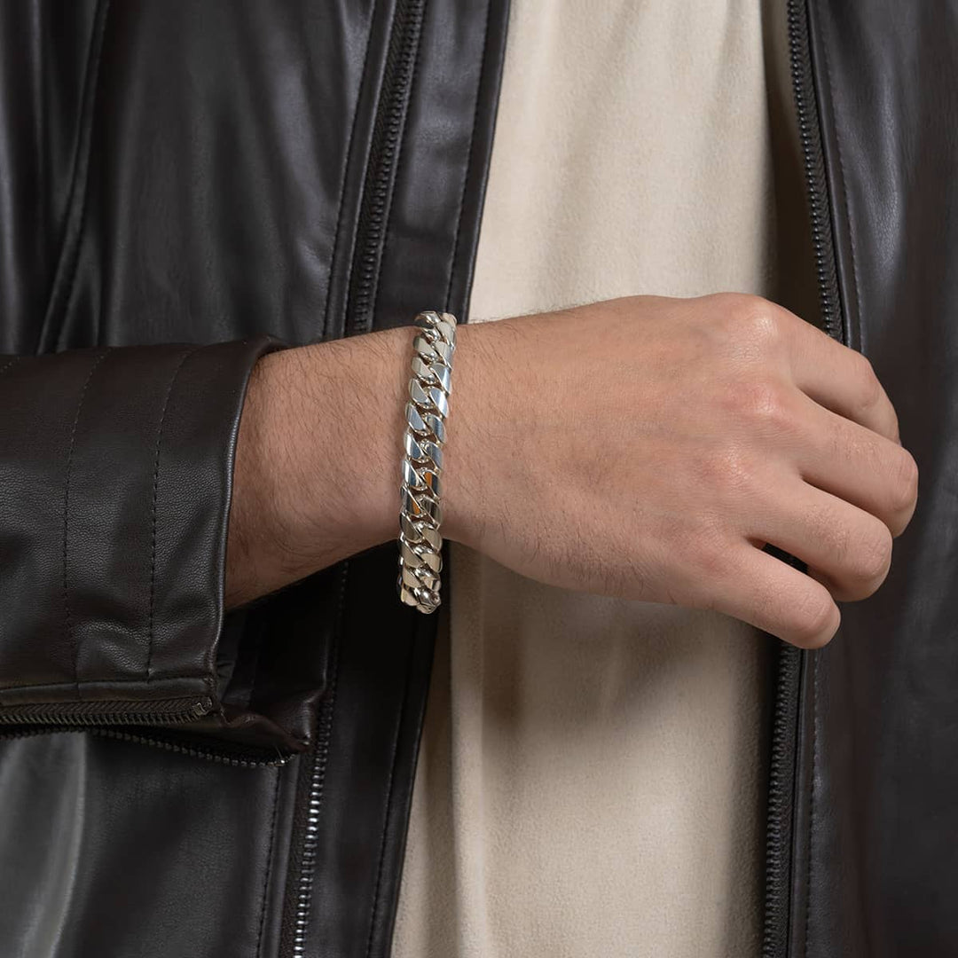 Gental Gems by Karat Kings | 12mm Wide Solid Miami Cuban Link Bracelet | Sterling Silver Bracelet