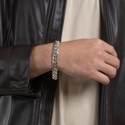 Gental Gems by Karat Kings | 12mm Wide Solid Miami Cuban Link Bracelet | Sterling Silver Bracelet